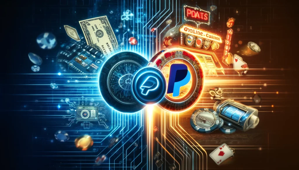 Jugador haciendo un depósito en un casino online utilizando PayPal en una ordenador portátil