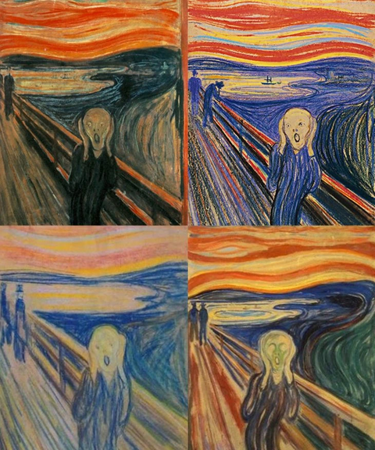 variaciones de El Grito de Edvard Munch